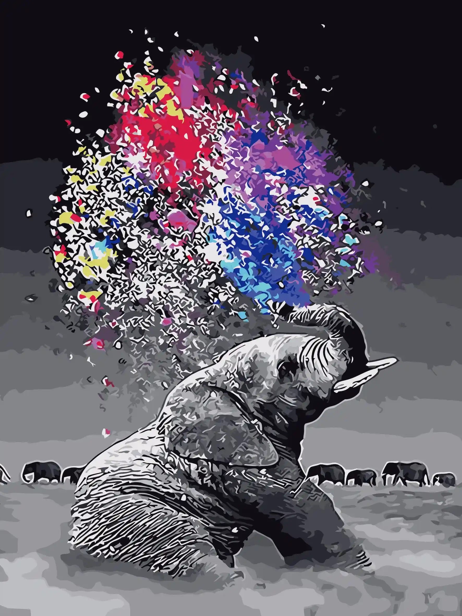 Peinture par numéro Éléphant pop art