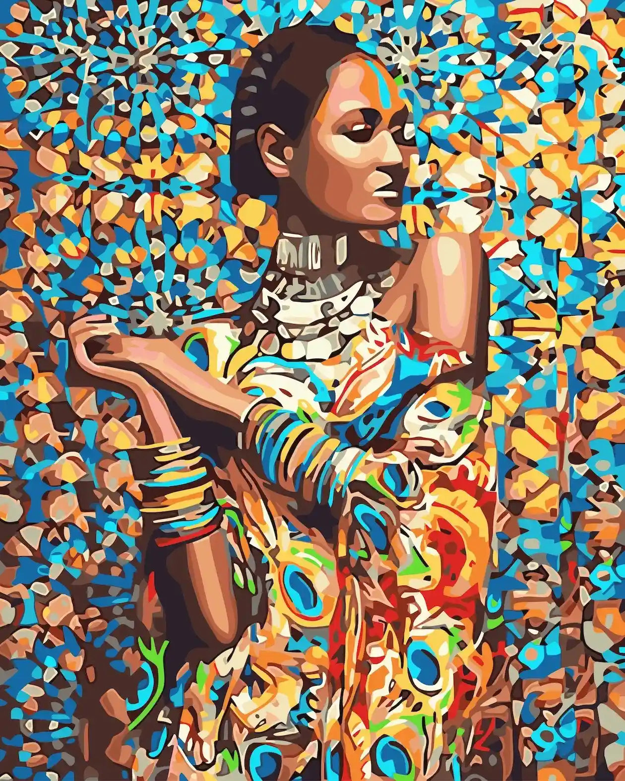 Peinture par numéro Femme éclat de couleur