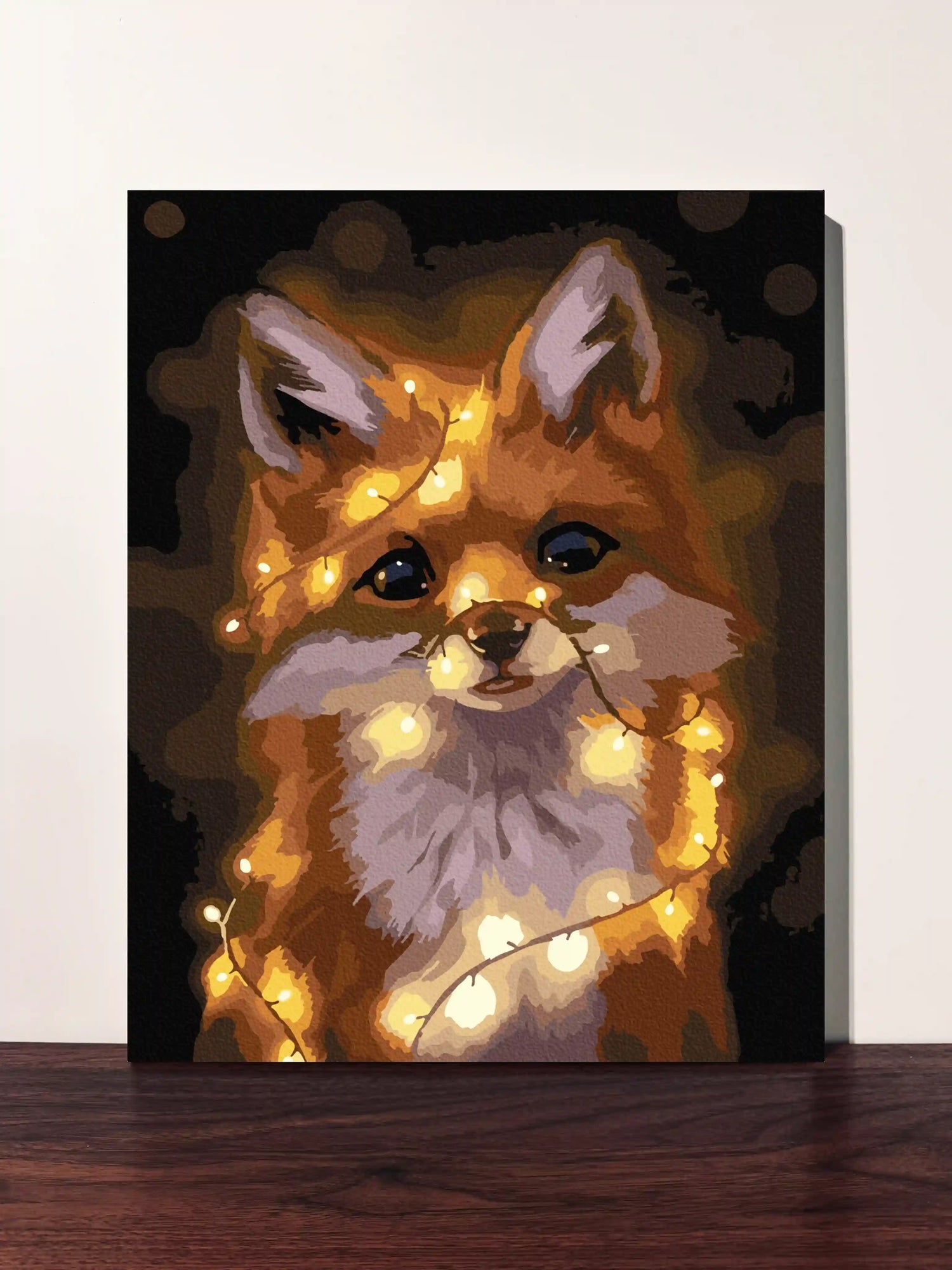 peinture par numero toile tendue renard scintillant