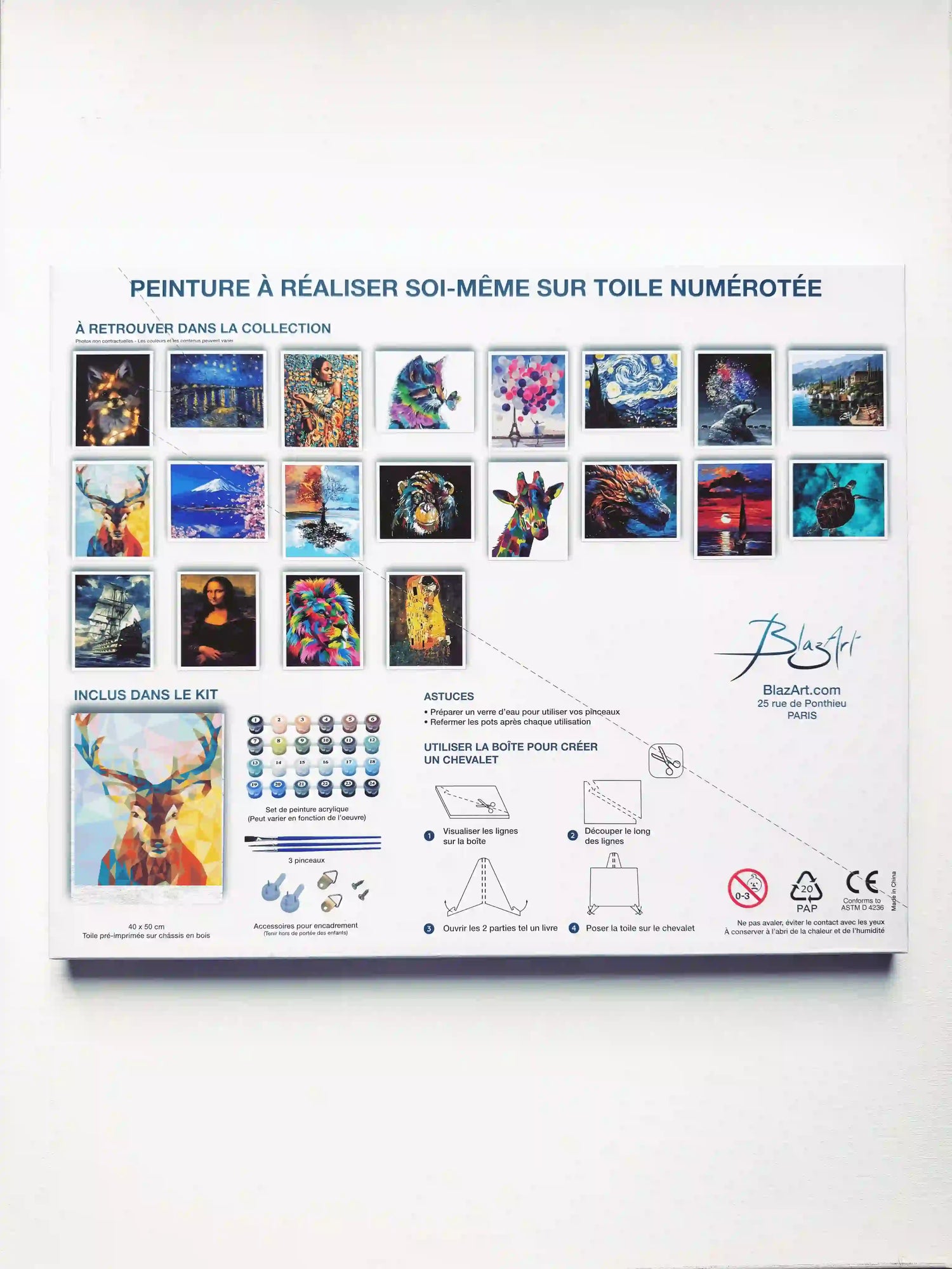 arriere packaging cerf geometrique