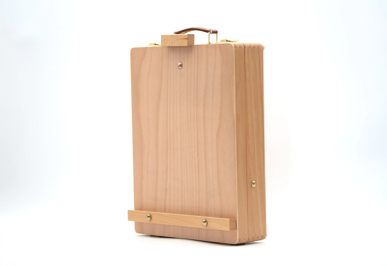 Chevalet de table en bois avec coffre mallette zoom poignée