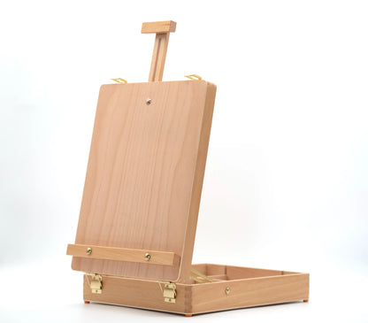 Chevalet de table en bois avec coffre mallette