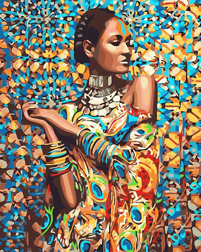 Peinture par numéro Femme éclat de couleur