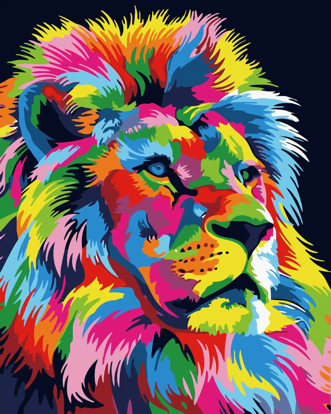 Peinture par numéro Lion pop art
