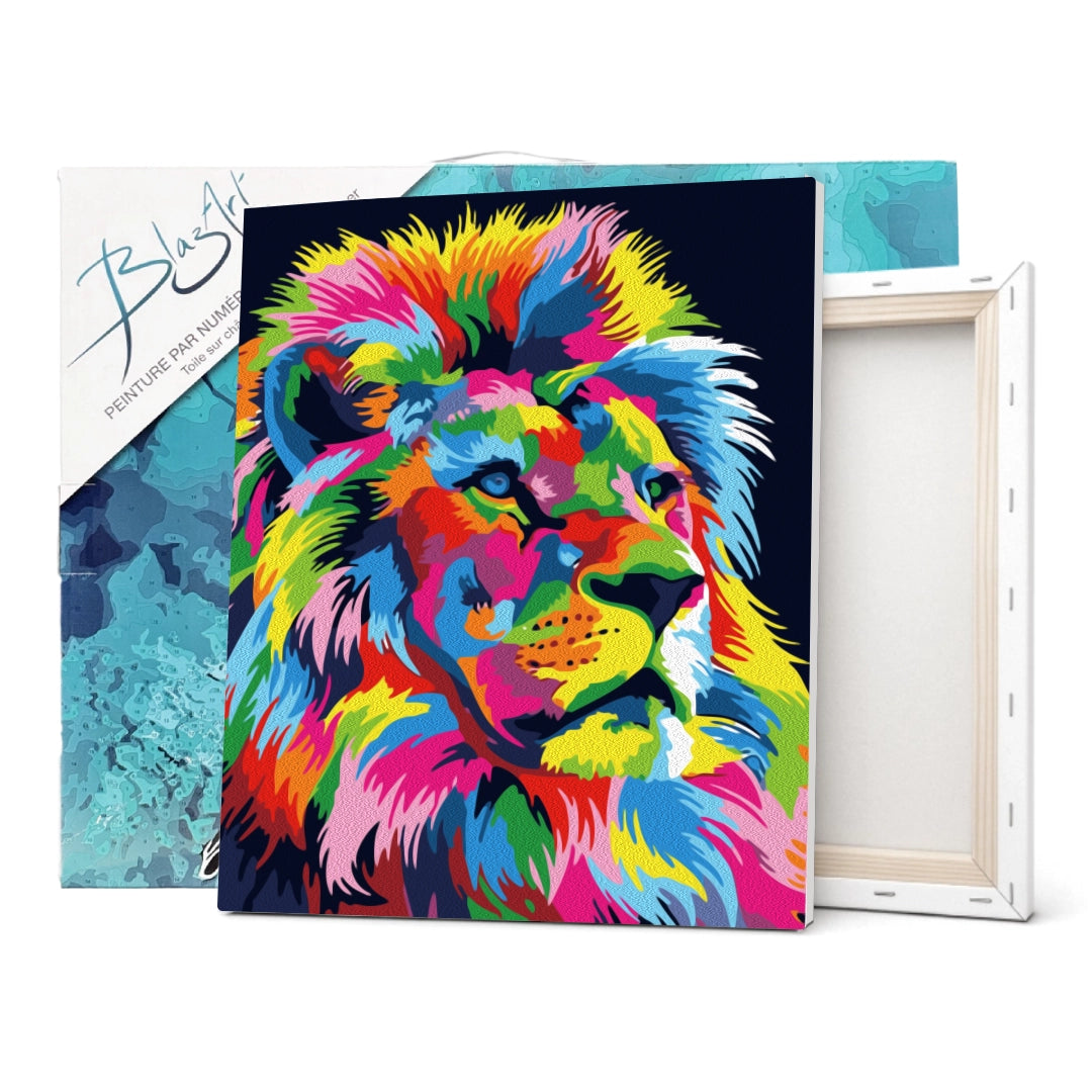 Peinture par numéro Lion pop art