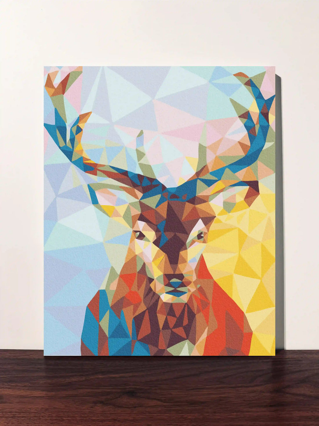 peinture par numero toile tendue cerf geometrique