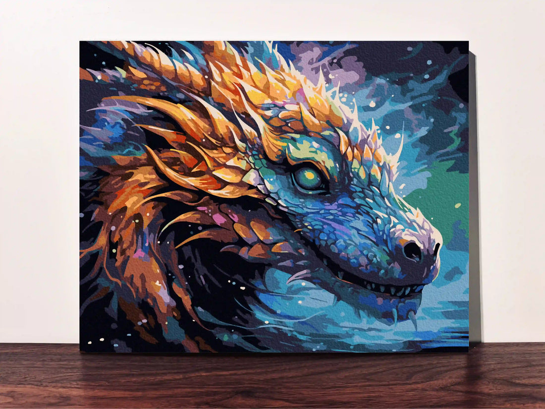 peinture par numero toile tendue dragon legendaire