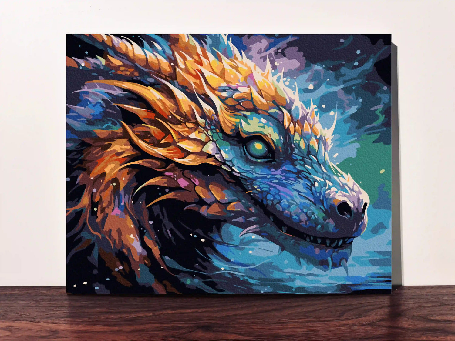 peinture par numero toile tendue dragon legendaire