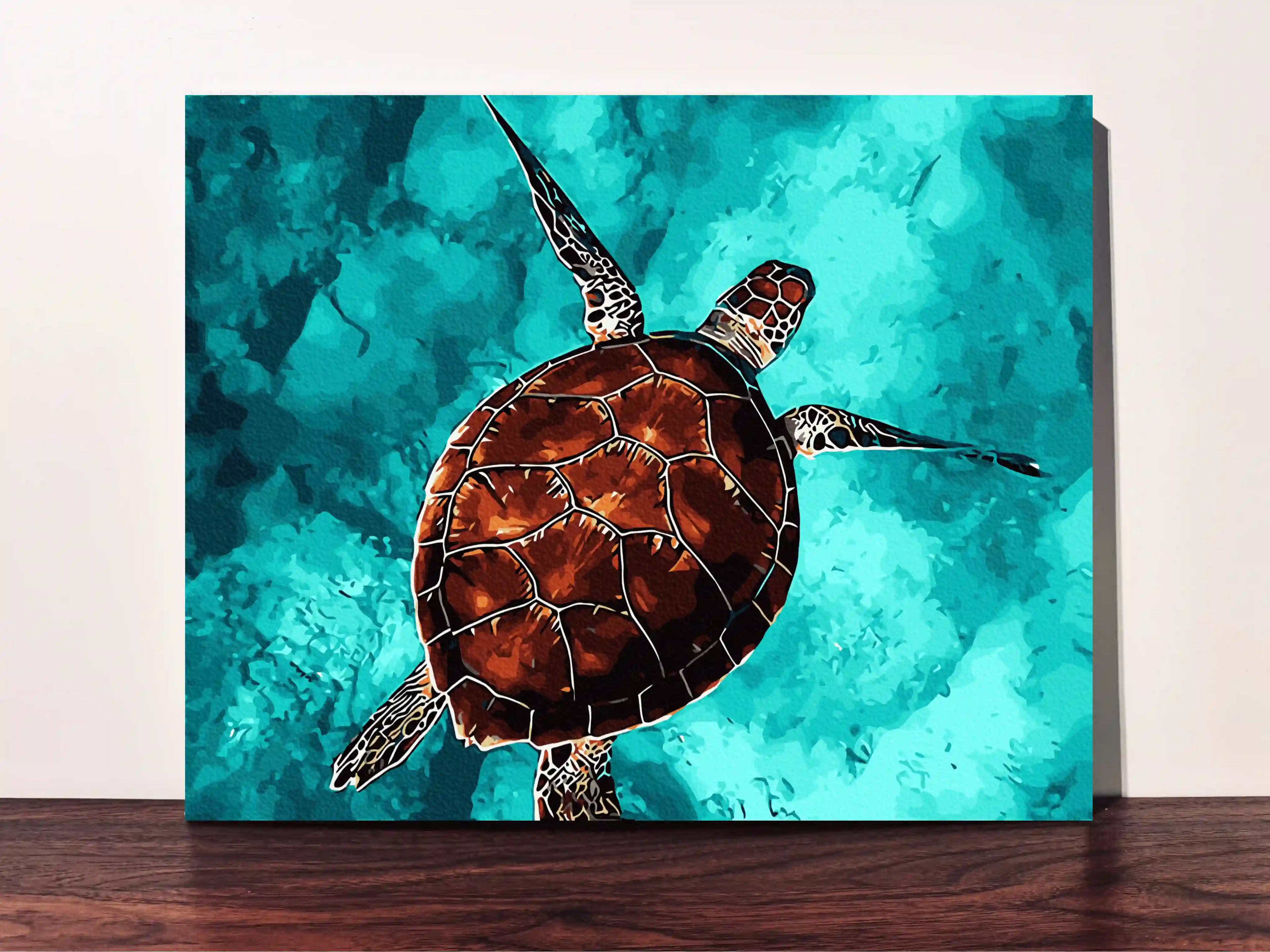 peinture par numero toile tendue tortue de mer