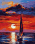 Peinture par numéro Voilier coucher de soleil