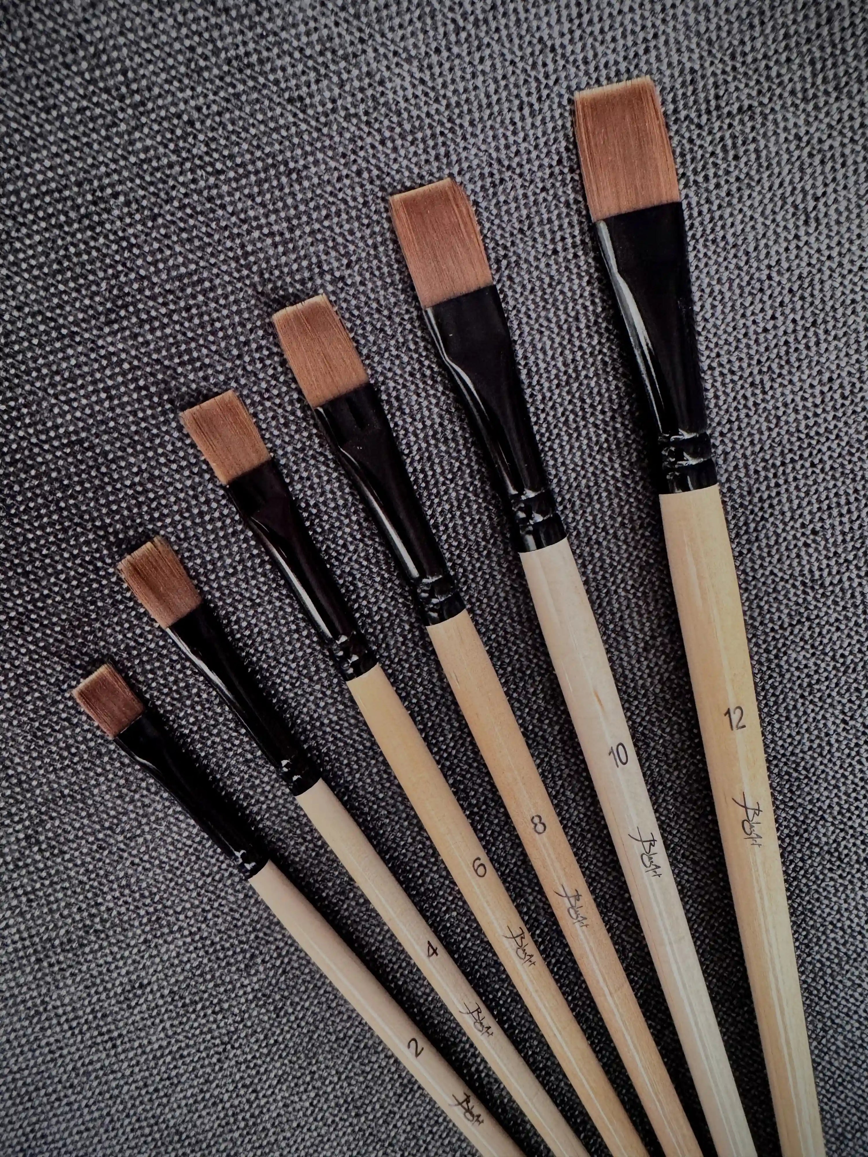 Set de 6 pinceaux plats détail