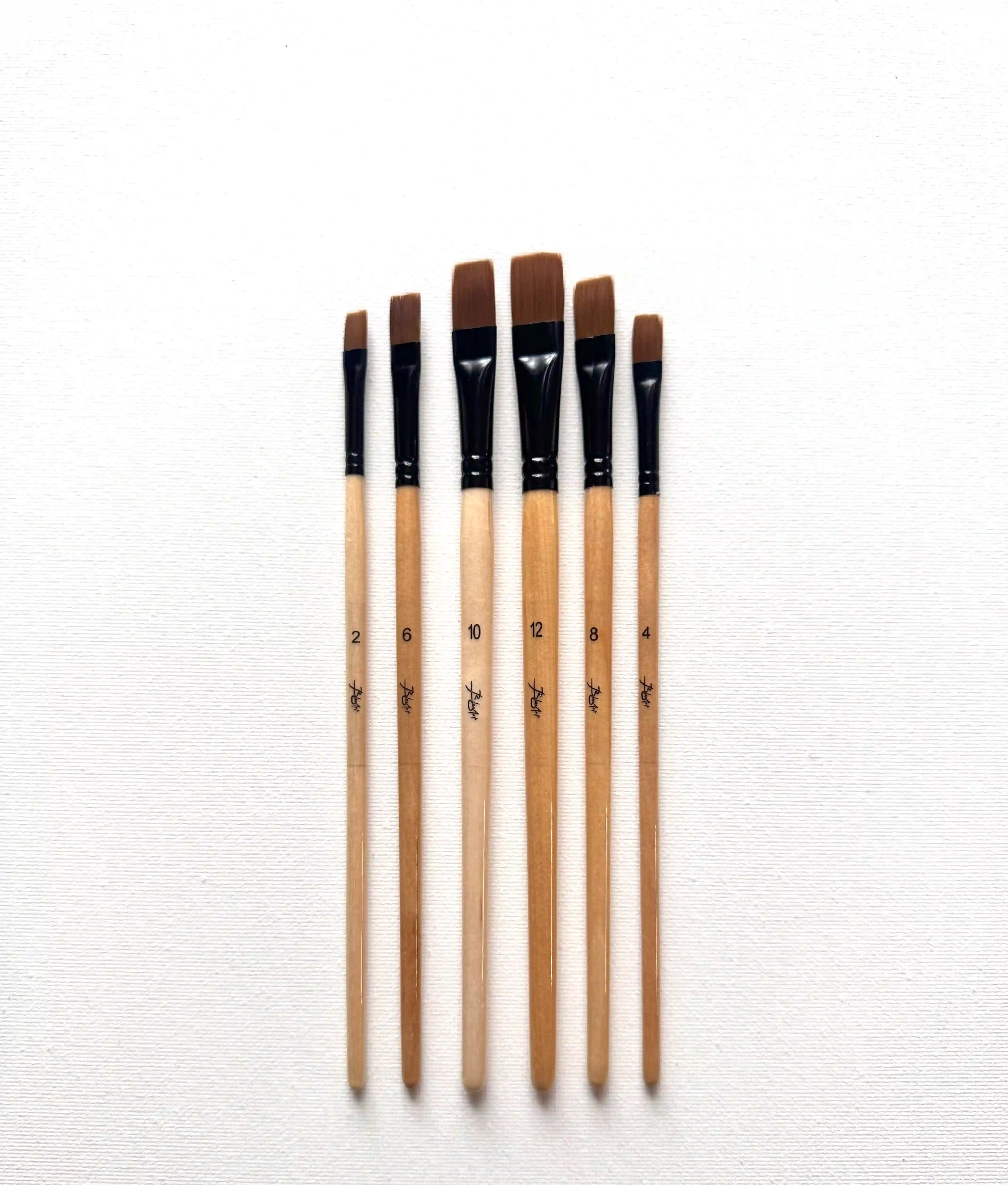 Set de 6 pinceaux plats packaging